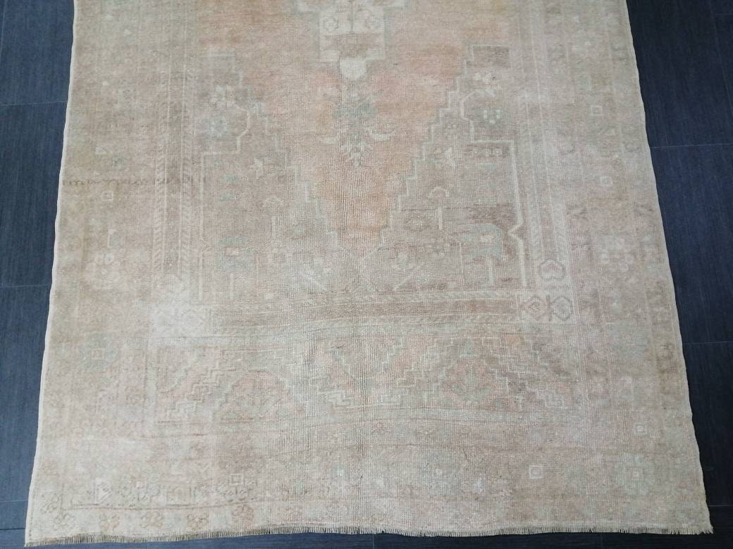 Muted Turkish Rug 5 x 10.7 Muted Oushak Rug, Oushak Rugs, Wool Oushak Rug, Muted Wool Rug, Vintage Rug, Hand Made Rug 5x11 ft