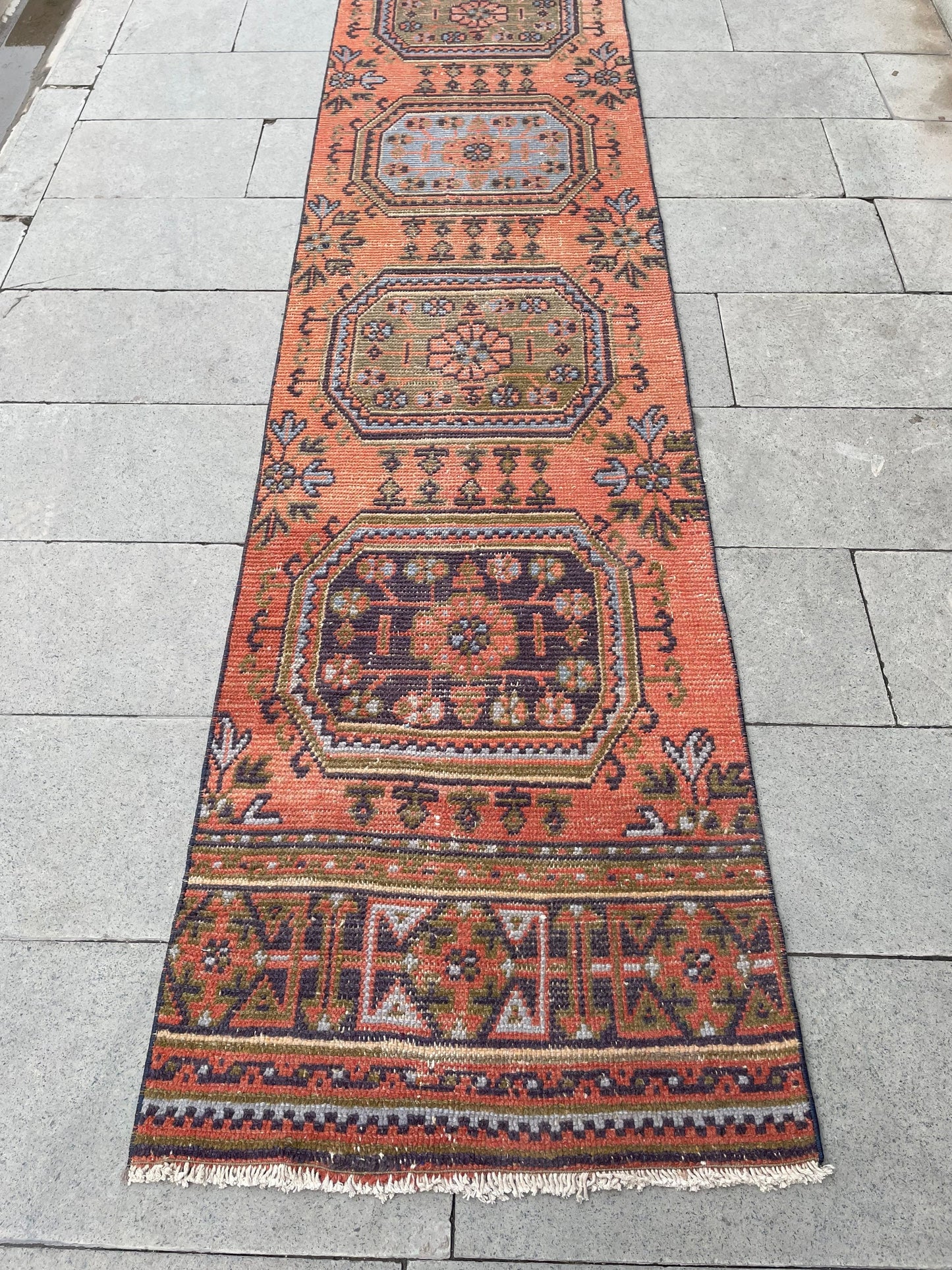 Vintage Staircase Runner Rug 2.3 x 31 ft Extra Long TURKISH Runner Rug Vintage Runner Rug Distressed Runner Rug Runner Hand Knotted Runner