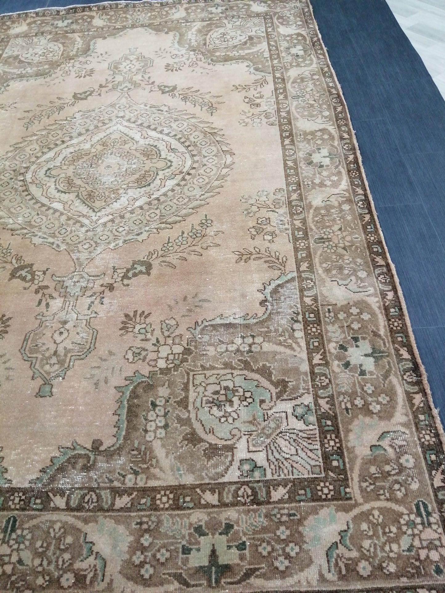 Vintage Rug 6.4 x 9.6 Muted Vintage Persian Rug Vintage Oriental Rug Hand Knotted Rug Hand Made Rug Large Area Rug