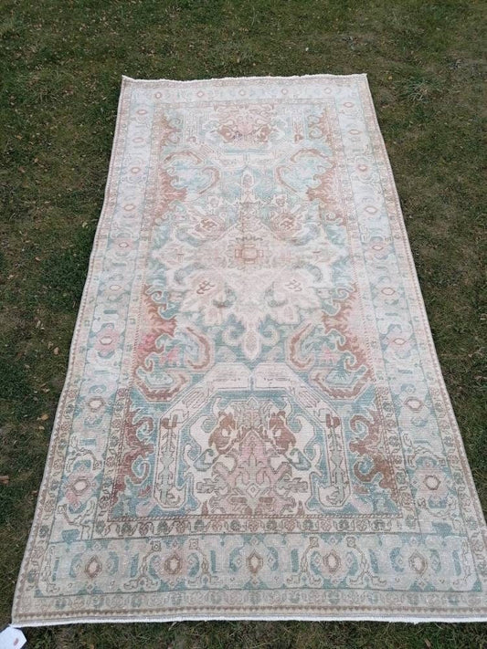 4.2 x 8.3 Turkish rug, vintage rug oushak rug