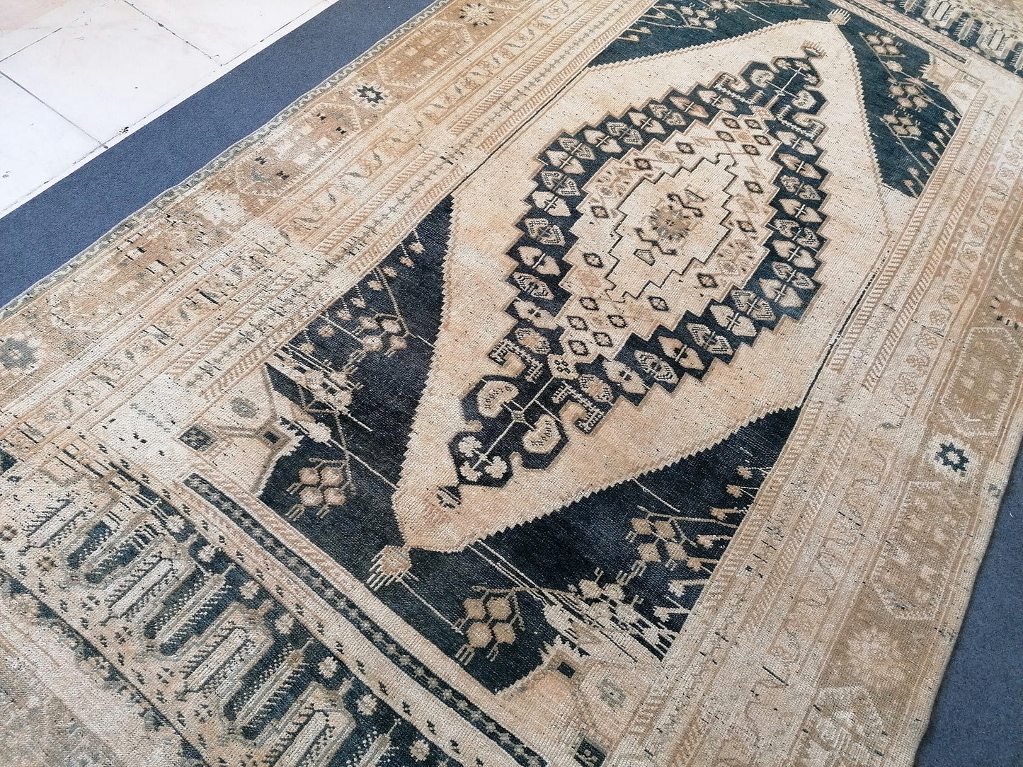 10'8x5'4 vintage turkish rug,oushak vintage rug,kitchen rug,vintage anatolian bohemian rug,unique hand made