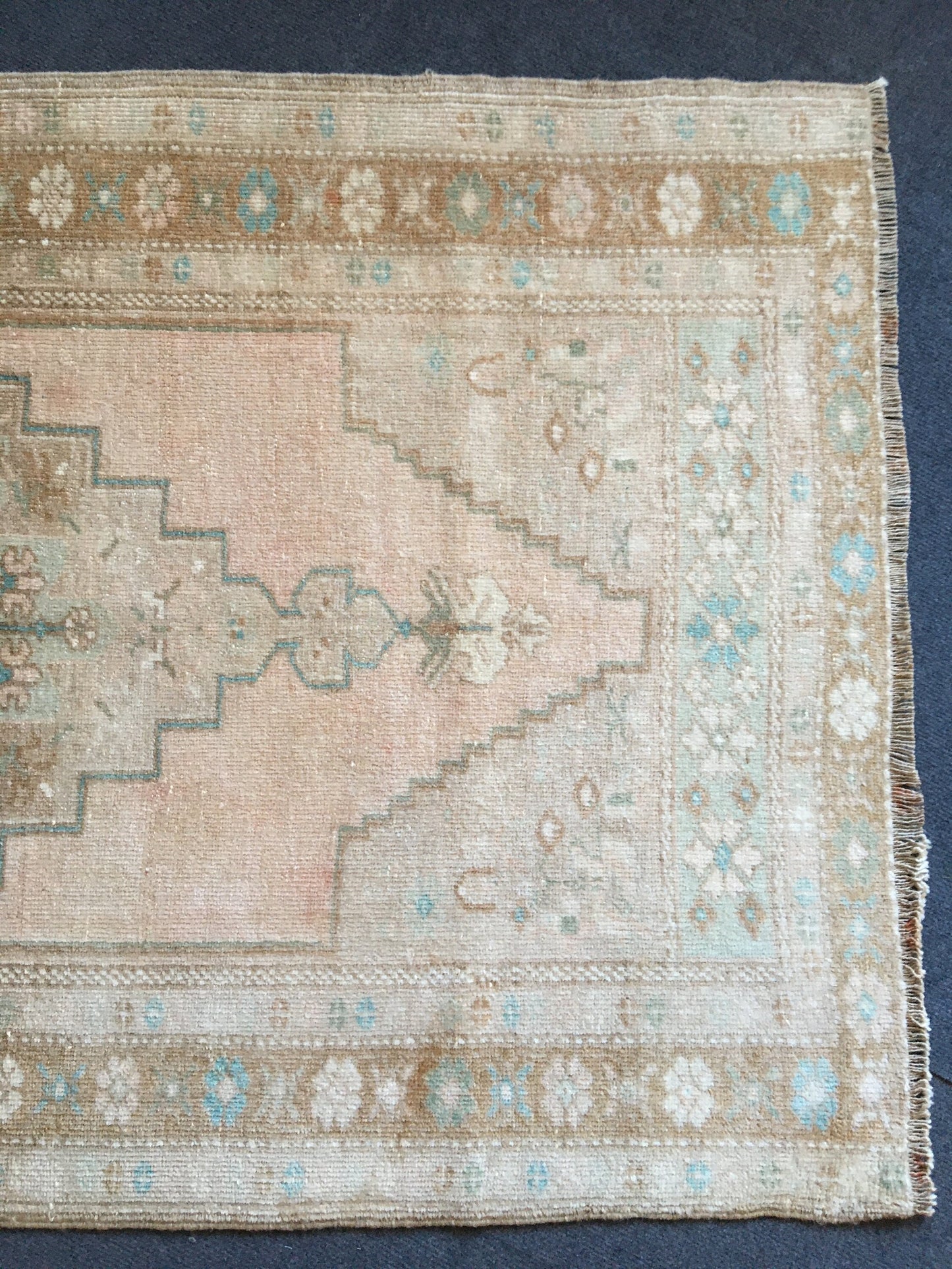 3x5 feet handmade muted turkish wool rug, vintage oushak bedroom rug, kitchen floor large rug, living room middle area rug,bohem natural rug