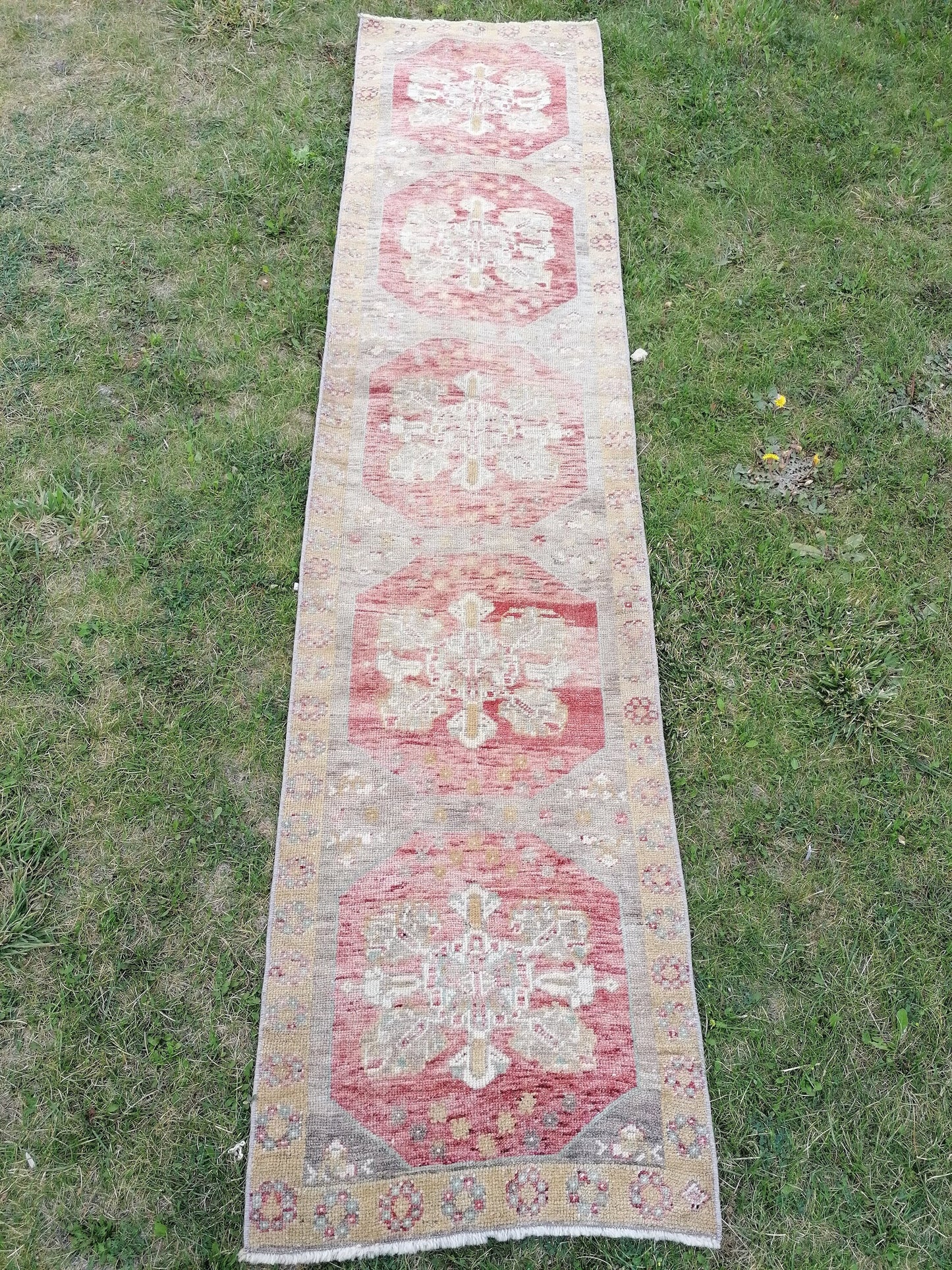 2x8'8 runner rug, oushak turkish runner rug, vintage turkish runner rug, oushak vintage runner rug, vintage rug, kitchen runner rug