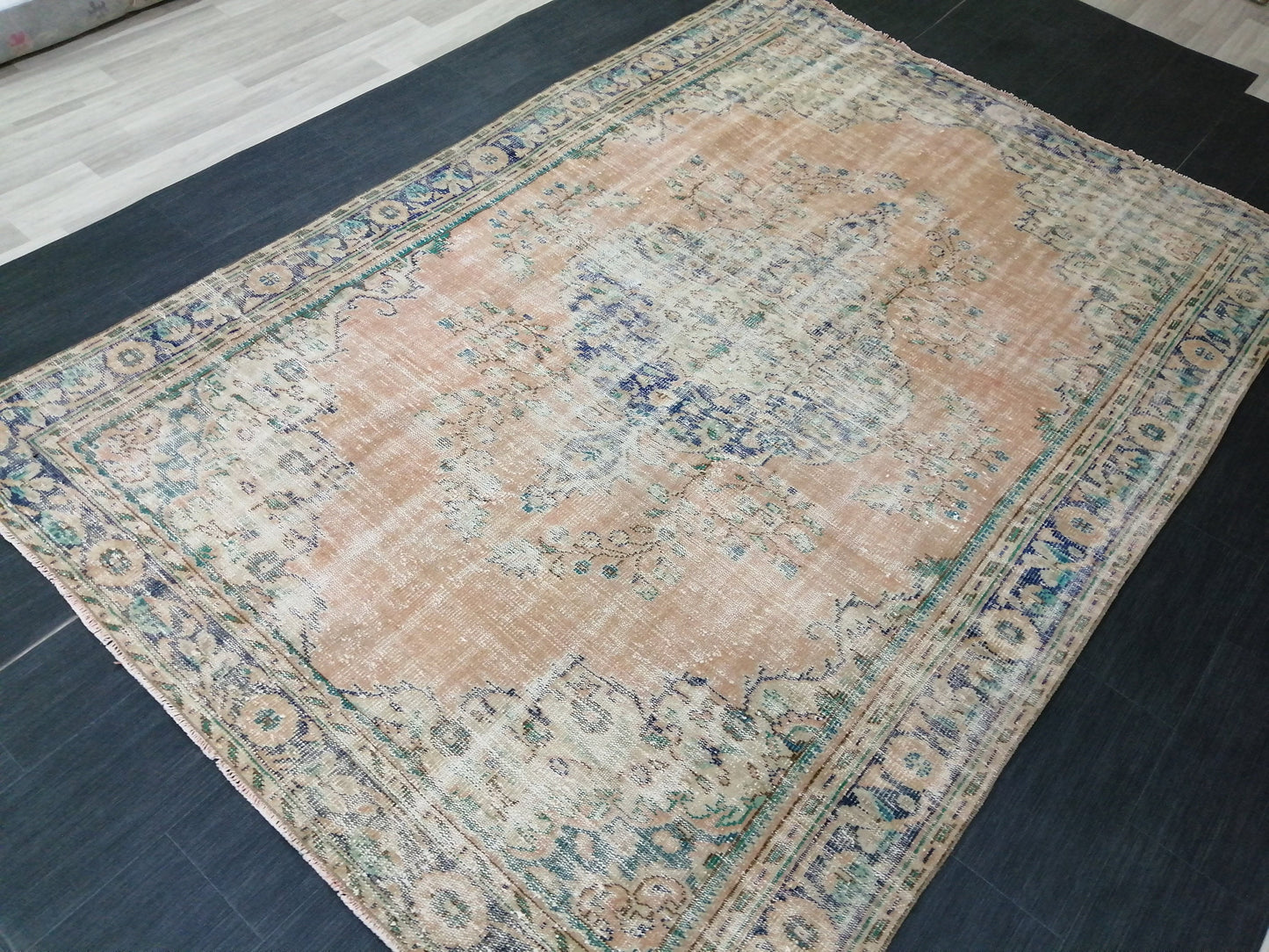 9.8 x 6.8 OUSHAK RUG TURKISH Oushak Rug Vintage Oushak Runner Rug Vintage Runner Rug Wool Oushak Rug Hand Made Rugs Vintage Turkish Rug