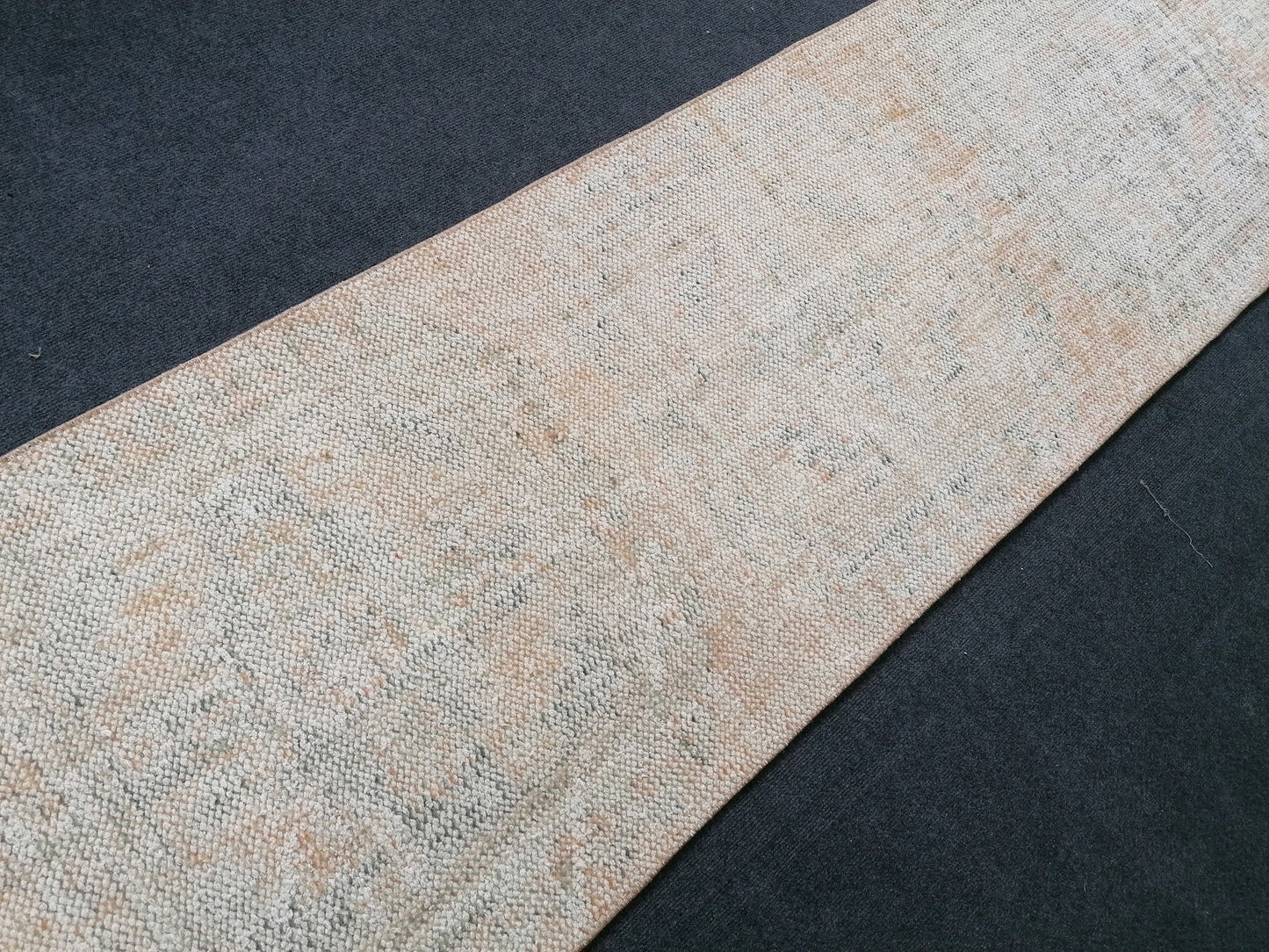 12''2x2'4 distressed runner rug turkish runner rug muted vintage runner rug faded hallway runner rug kitchen runner rug wool runner rug