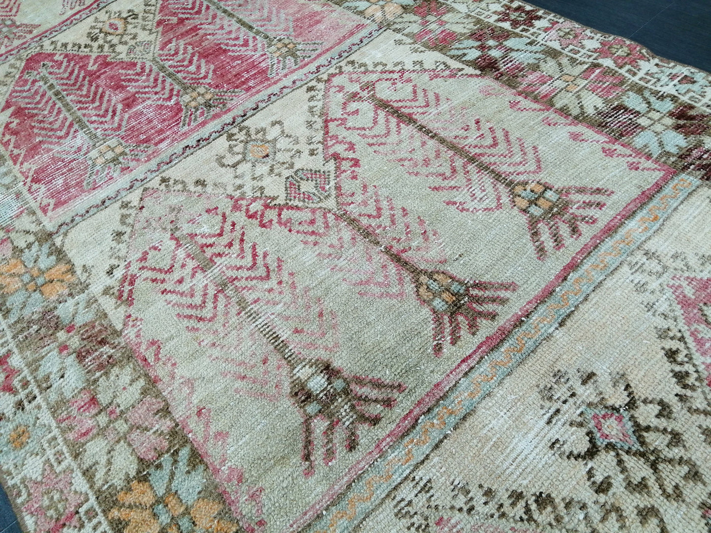 Oushak Runner Rug 4x11 Distressed Turkish Runner Rug Vintage Runner Rug Hallway Runner Rug Kitchen Runner Rug Wool Runner Rug Nomad Rug