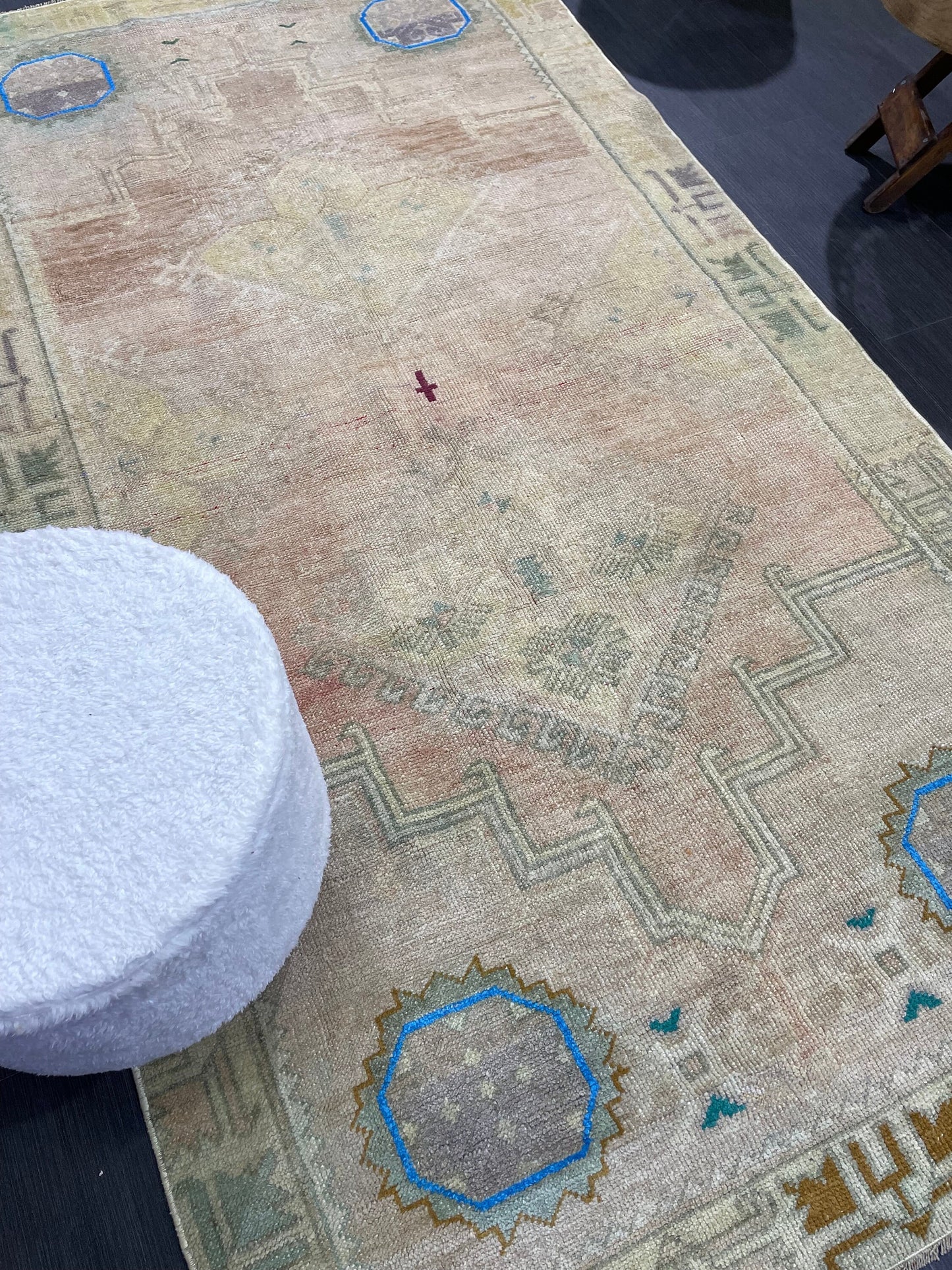 Anatolian Vintage Rug, TURKISH Rug, Vintage 3.10 x 7.3 Wool Rug, Oushak Rug, Hand Knotted Rug, 100% Wool Rug, Handmade Rug