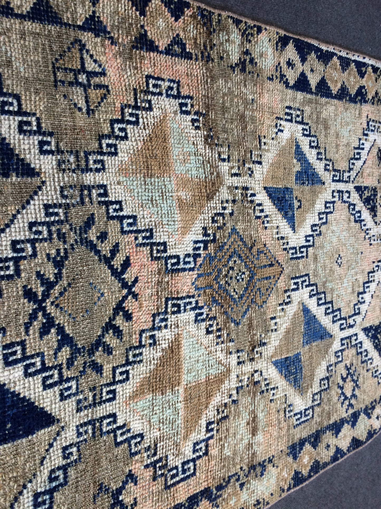 Old Turkish Rug, Oushak Rug, Wool Oriental Blue Rug, Oushak Runner Rugs, Farmhouse Rug, Vintage Rug, Vintage Rug, Hand Made Rug
