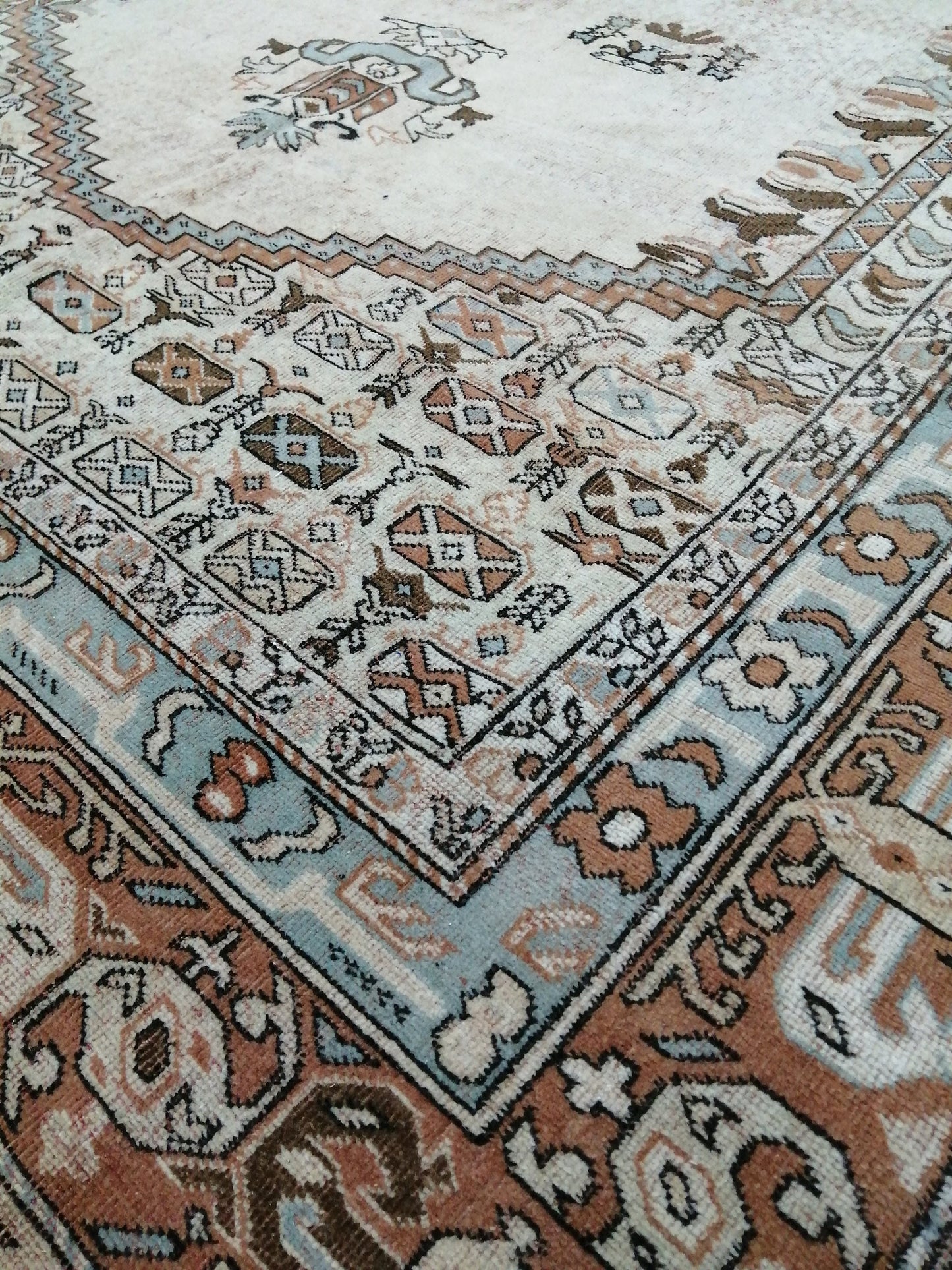 6.5 x 9.2 OUSHAK RUG TURKISH Oushak Rug Vintage Oushak Runner Rug Vintage Runner Rug Wool Oushak Rug Hand Made Rugs Vintage Turkish Rug