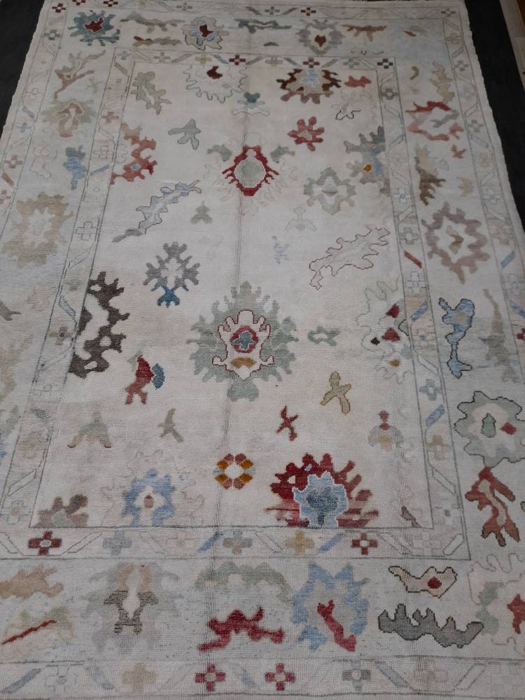 8.5 x 12 Muted Turkish RUG TURKISH Oushak Rug Muted Oushak Rug Vintage Rug Wool Oushak 9x12 Rug Hand Made Rug Authentic Oushak Rug