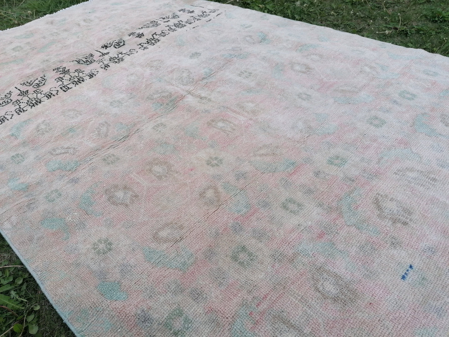 Turkish vıntage rug, oushak vintage rug 4'4x7'4 anatolian vıntage rug,wool rug