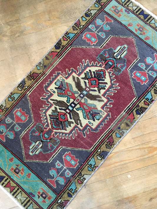 1.5 x 3 feet wool dark color turkish bohem kitchen small rug,vintage bedroom floor mini rug,