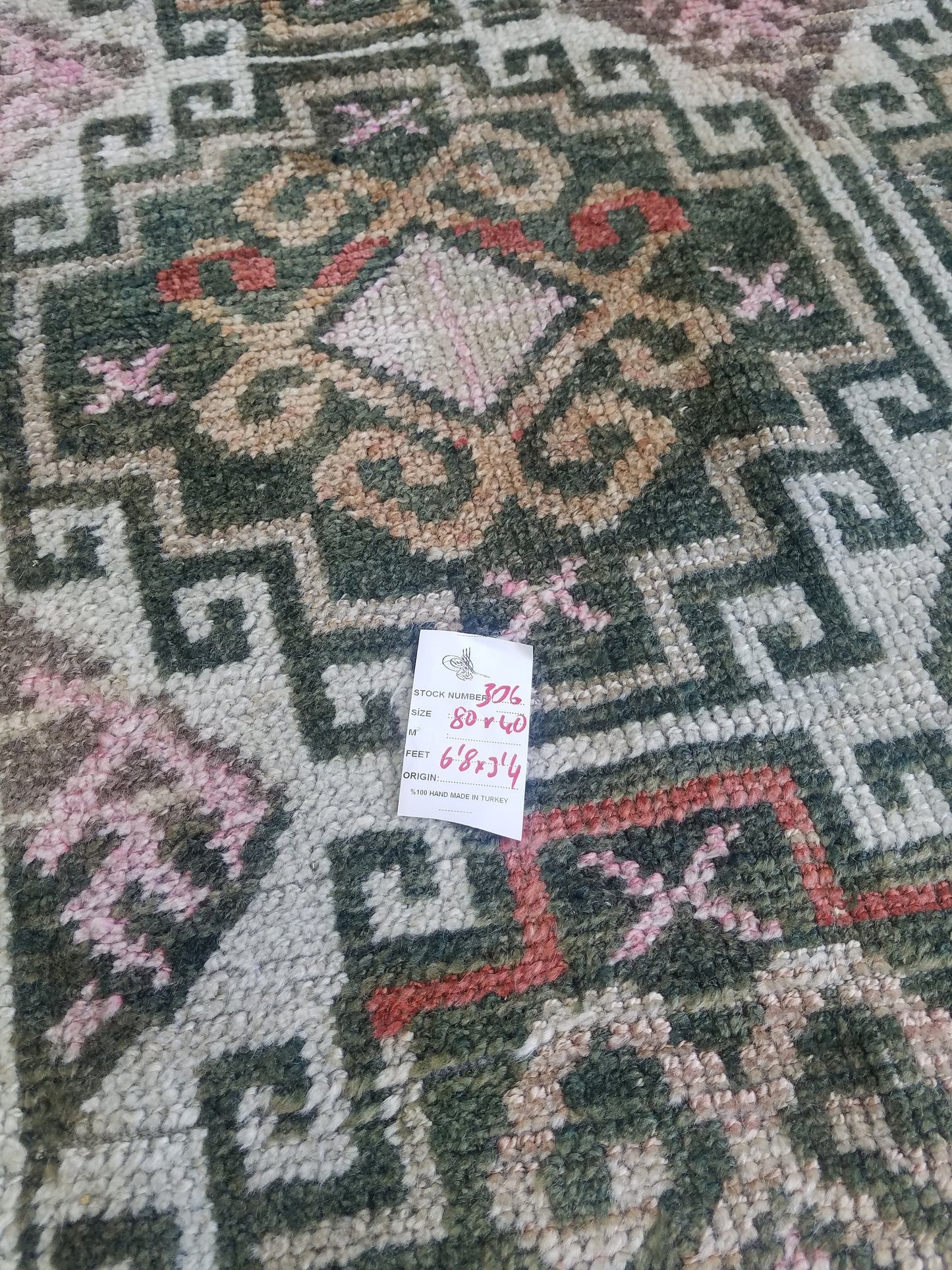 3.4 x 6.8 Vintage wool rug, oushak rug, unique handmade rug kitchen rug bohemian rug traditional rug