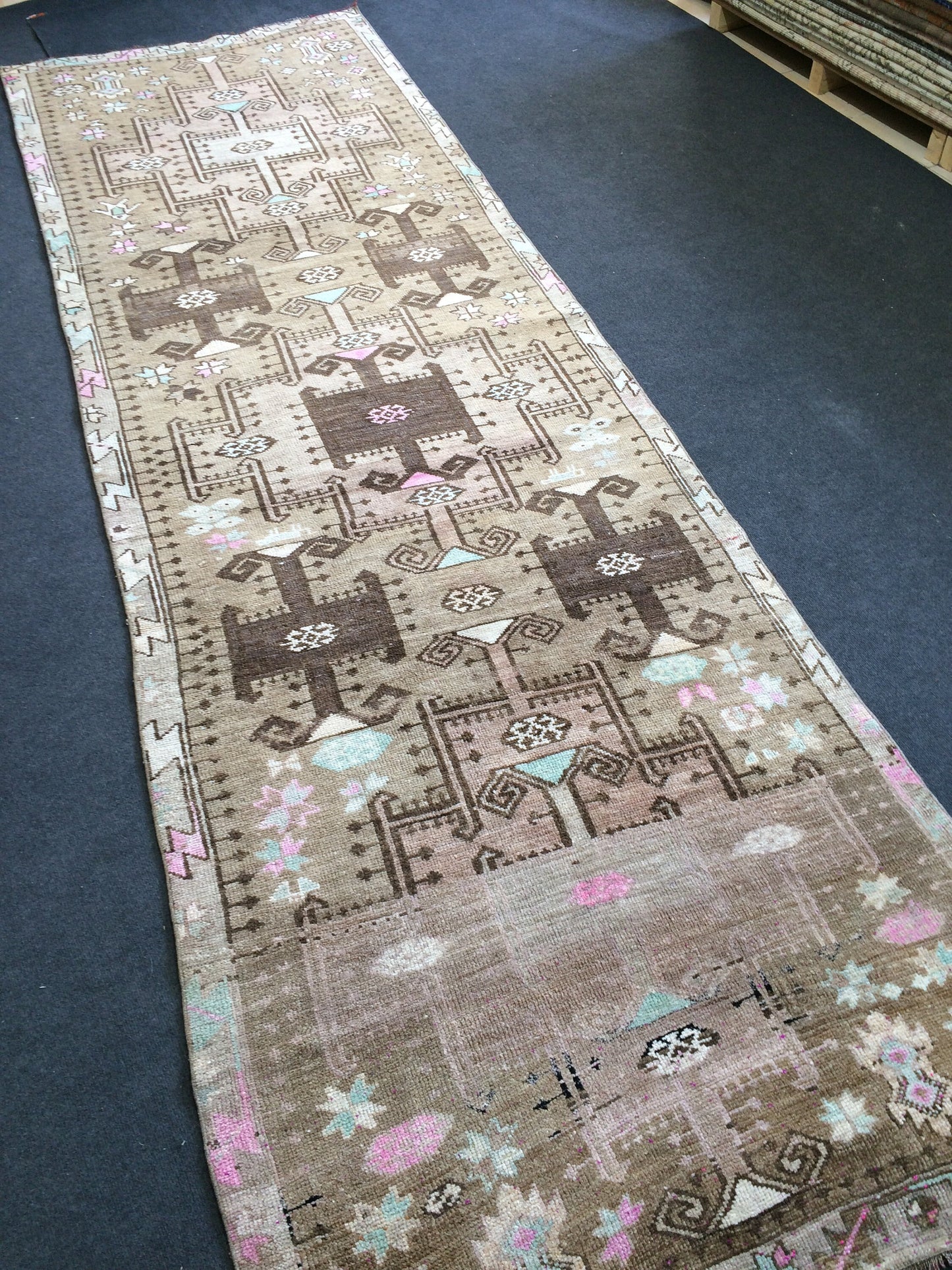 12.3 X 3.10 Oushak Runner Rug Turkish Runner Rug Vintage Runner Rug Hallway Runner Rug Kitchen Runner Rug Wool Runner Rug Wool Oushak Rug