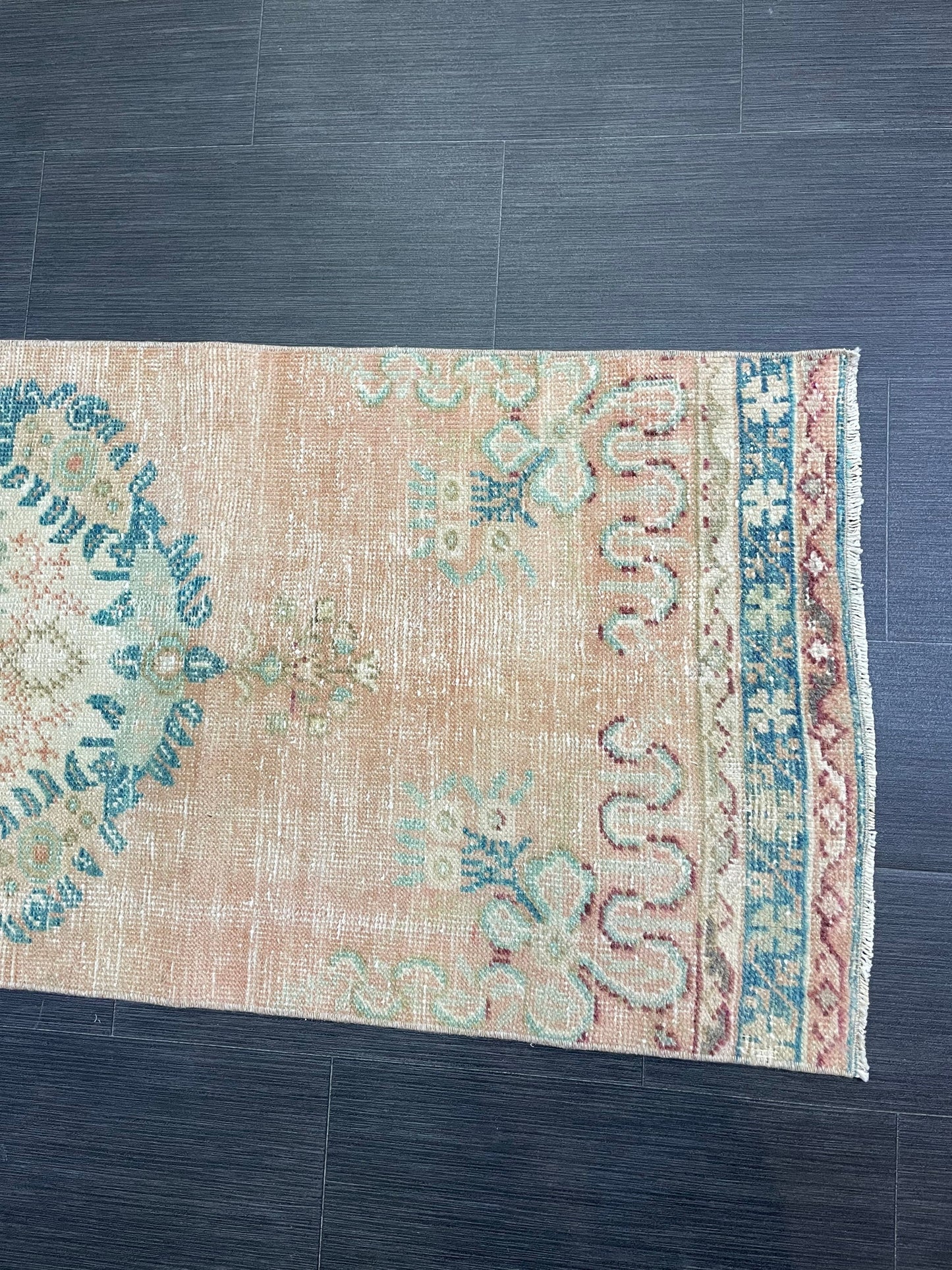 VINTAGE Runner Rug, Turkish Runner 2.2 x 6.9 Rug, Handmade Runner Rug, Hallway Runner Rug,Turkish Rug Runner Wool Runner Rug Wool Oushak Rug