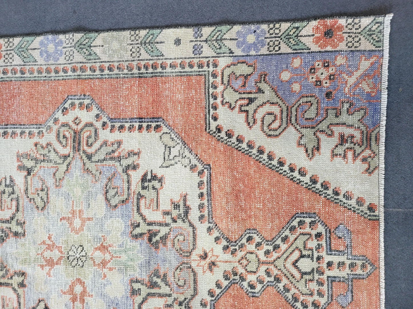 Distressed Wool Rugs, 4.3 x 5.8 Vintage Handmade Rug, Oushak Rug, Turkish Rug, Farmhouse Rug, Vintage Rug, Wool rug Oriental Rug