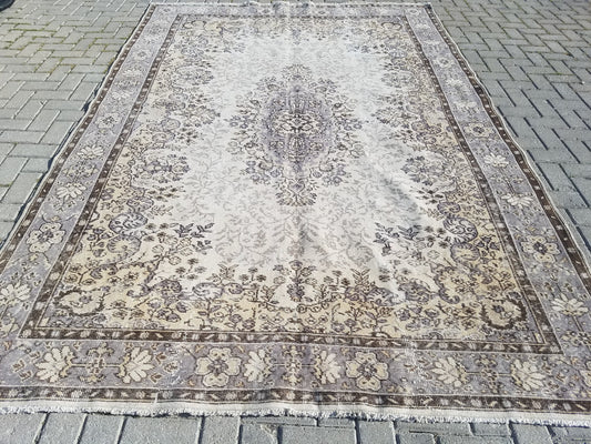6.10 x 10.4 Large vintage rug Hand Knotted turkish rug, Distressed rug