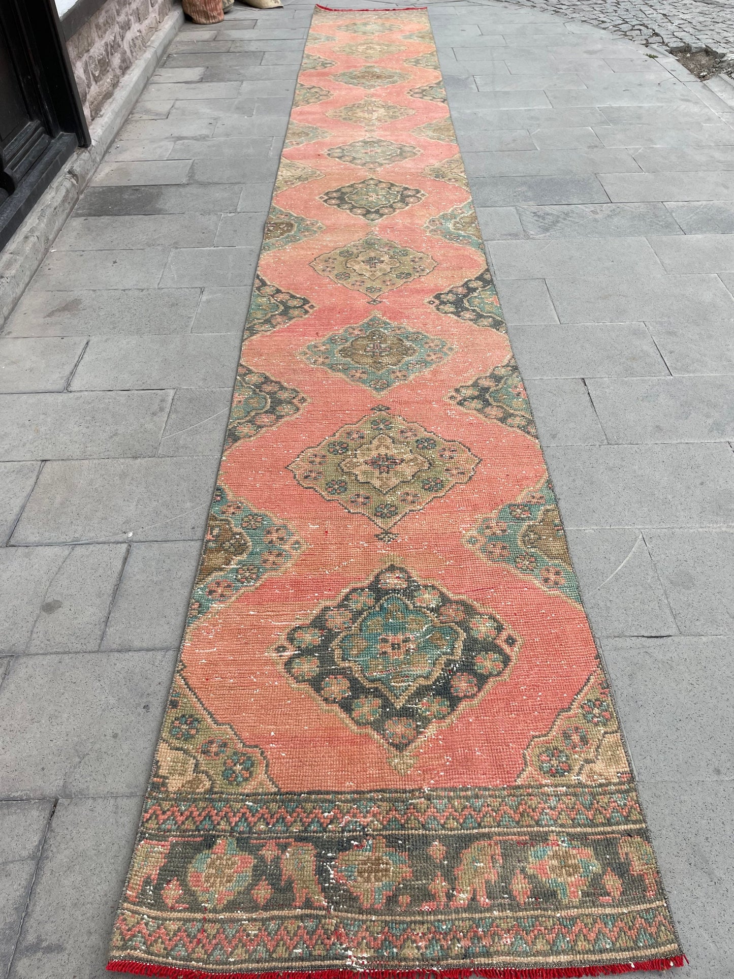 Extra Long Turkish Runner Very Long Oushak Runner Rug 2.8 x 20.2 Vintage Stair Runner Rug XL Oriental Runner Rug Staircase Red Runner