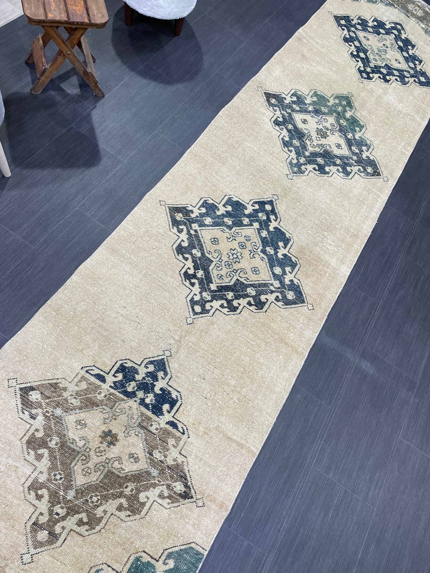 Antique Runner Rug 2.7 x 12.8 Persian Runner Rug Wool Oushak Rug Oushak Runner Rug Long Turkish Runner Rug Kitchen Runner Rug Hallway Runner