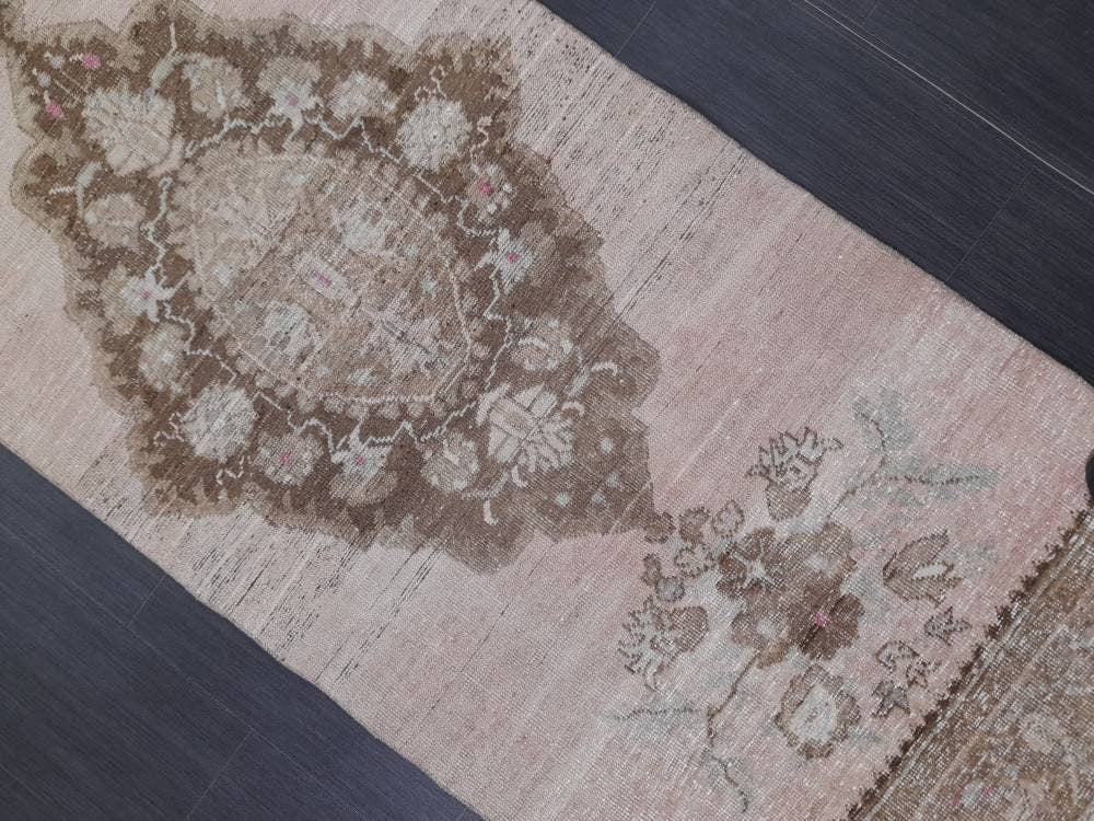 Vintage Runner Rug 2.8 x 11.4 Turkish Runner Rug Handmade Runner Rug Hallway Runner Kitchen Runner Rug Wool Runner Rug Oriental Runner Rug