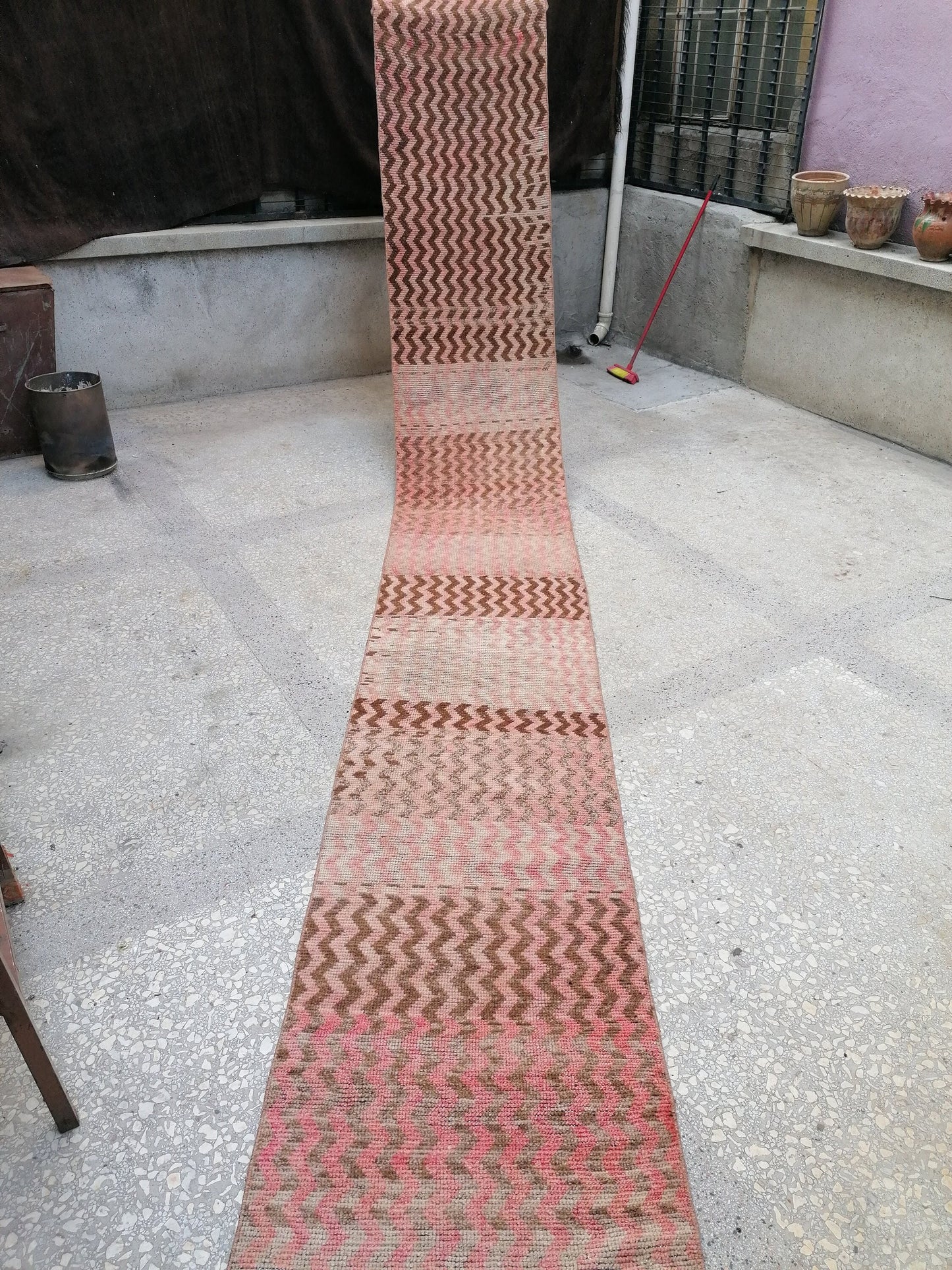 18'x2'4 long turkish runner rug,oushak runner rug,vintage runner rug,kitchen runner rug,vintage oushak rug,vintage anatolian hand made