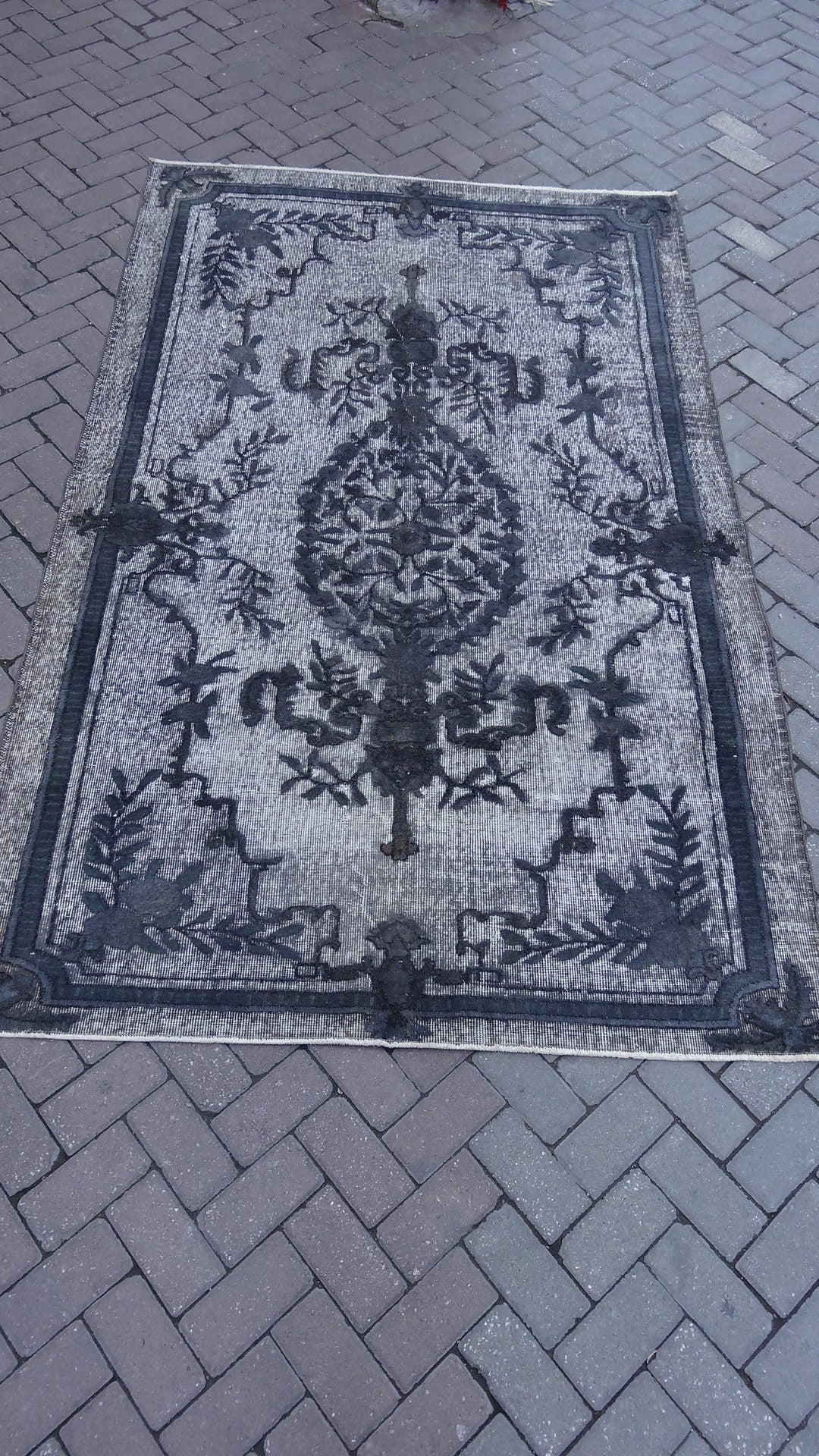 Grey Area Rug Vintage Rug Vintage living room rug Dark wool Oriental RUG, Turkey Rugs Modern Oushak Rug Modern rug, Vintage Rug Persian