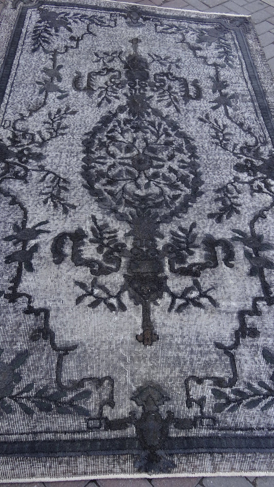 Grey Area Rug Vintage Rug Vintage living room rug Dark wool Oriental RUG, Turkey Rugs Modern Oushak Rug Modern rug, Vintage Rug Persian