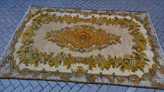 LARGE AREA RUG, Vintage Oriental Oushak Rug , Vintage Rugs, Turkish Rug, Oushak Rug, vintage Rug, Wool Rug