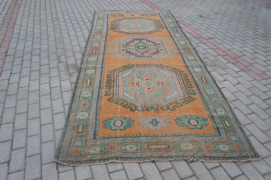 4.7 x 11.5 Vintage Runner Rug Turkish Runner Rug Oushak Runner rug Rustic Runner Rug Vintage Turkish Runner Oriental Runner