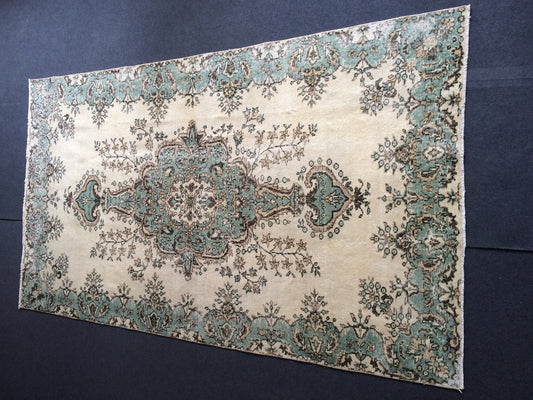 Oushak Rug, Vintage Rug Turkish Rug, Boho Rug, Living Room Rug, Green Rug Oushak Rug,Hand woven Rug,Weaving Rug,