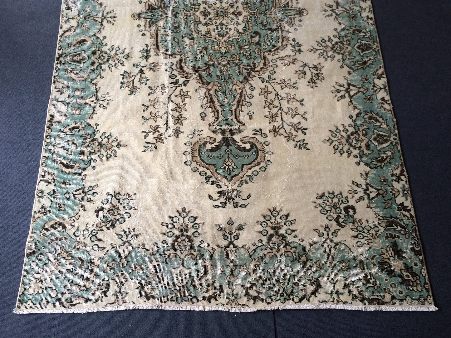 Oushak Rug, Vintage Rug Turkish Rug, Boho Rug, Living Room Rug, Green Rug Oushak Rug,Hand woven Rug,Weaving Rug,