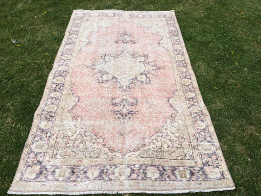 Turkish Rugs Area Rugs Pastel colors Vintage Rugs Oushak Rug Distressed Colors Rug Earth Tones Rug Wool Pile Rug Rustic Rugs Muted Rugs