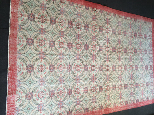 7x10.5 Oushak Rugs Oriental Rug Turkish Rugs Vintage Rugs Floral Rug Persian Oushak Rug Minimalist Rug 7x11 Muted Rug