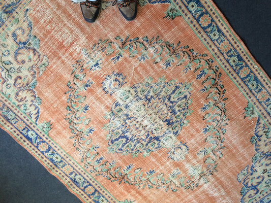 Vintage Rug Turkish Rug Oushak Rug Bohemian Rug Living Room Rug Wool Oushak Rug Hand Made Rug