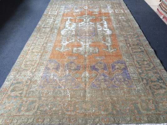 5 x 8.6 OUSHAK RUG TURKISH Oriental Rug Vintage Oushak Rug Vintage Persian Wool Rug Hand Made Rugs Vintage Turkish Rug Discounted Rugs