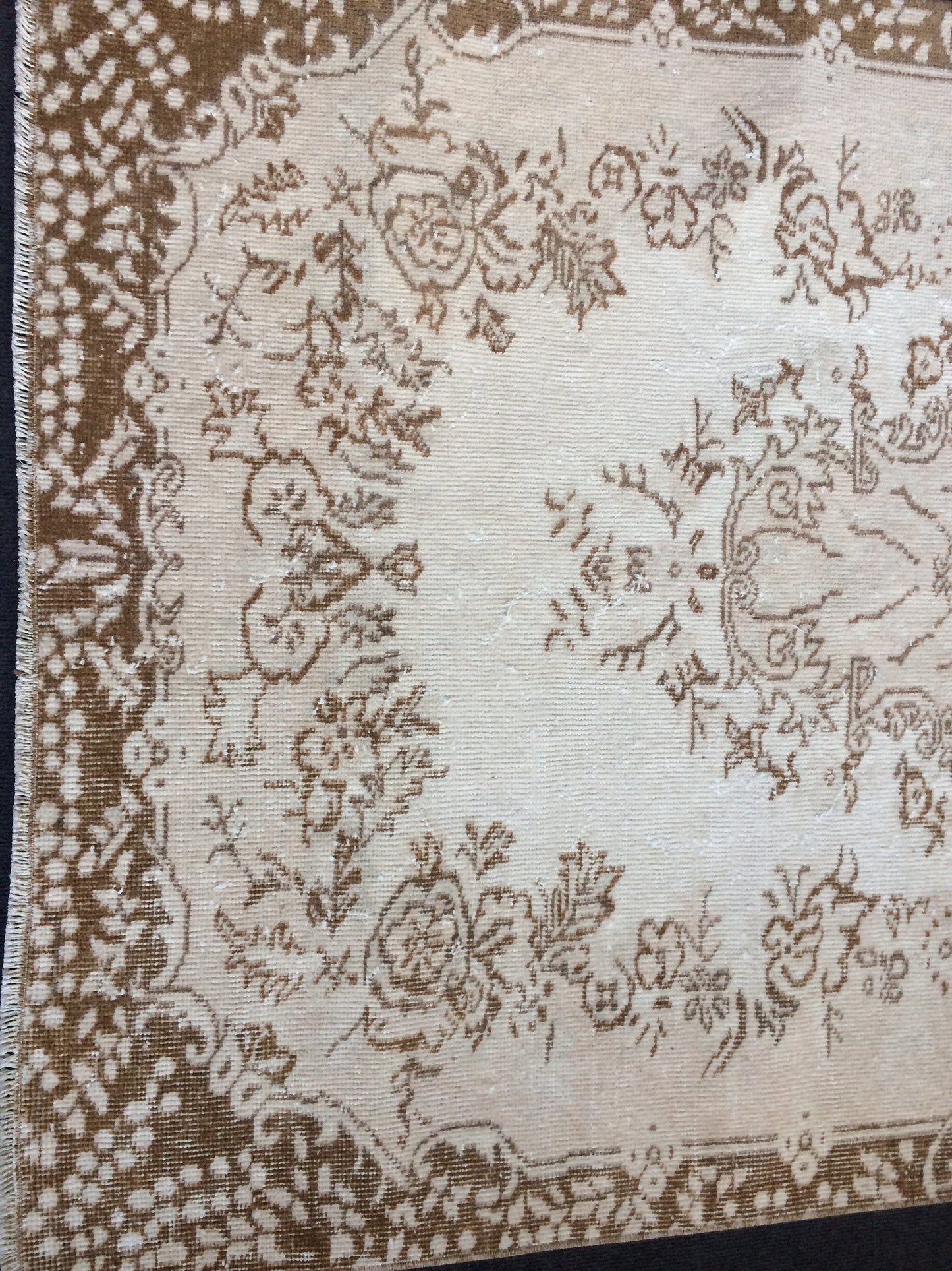 MUTED Oushak Rug, 3x7 Turkish Rug, Rustic Neutral Rug, Wool Oushak Rug, Vintage Rug