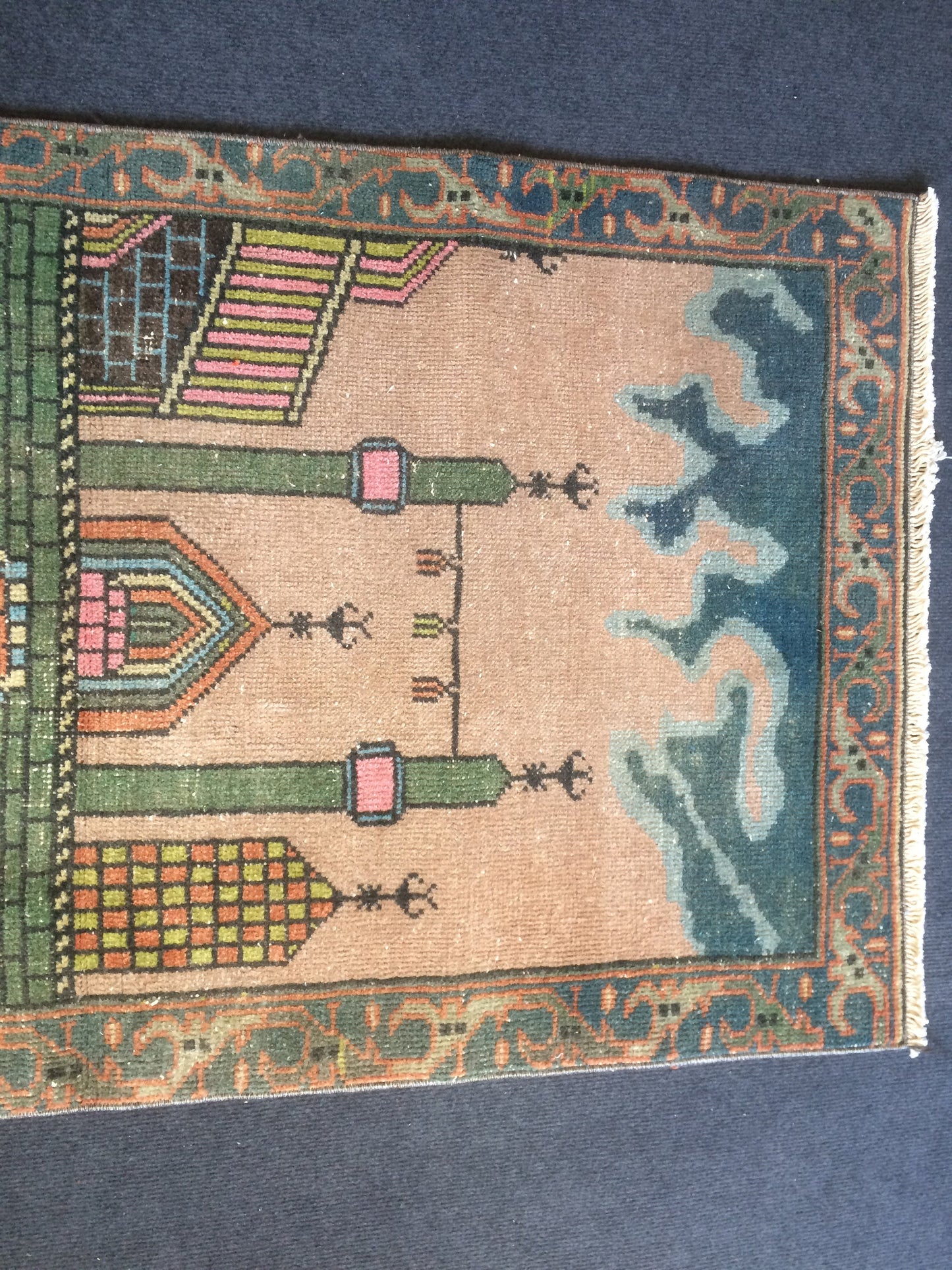 Turkish Rug, Oushak Rug, Oushak Rugs, Wool Oushak Rug, sufi mevlana Tapestry Rug, Farmhouse Rug, Vintage Rug, Prayer Rug, Hand Made Rug