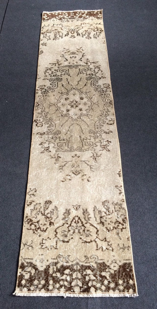 Vintage Rug Runner Turkish Runner Rug, Boho Runner Rug, Living Room Rug,Oushak Rug Runner Vintage Flooring Hallway Long Run