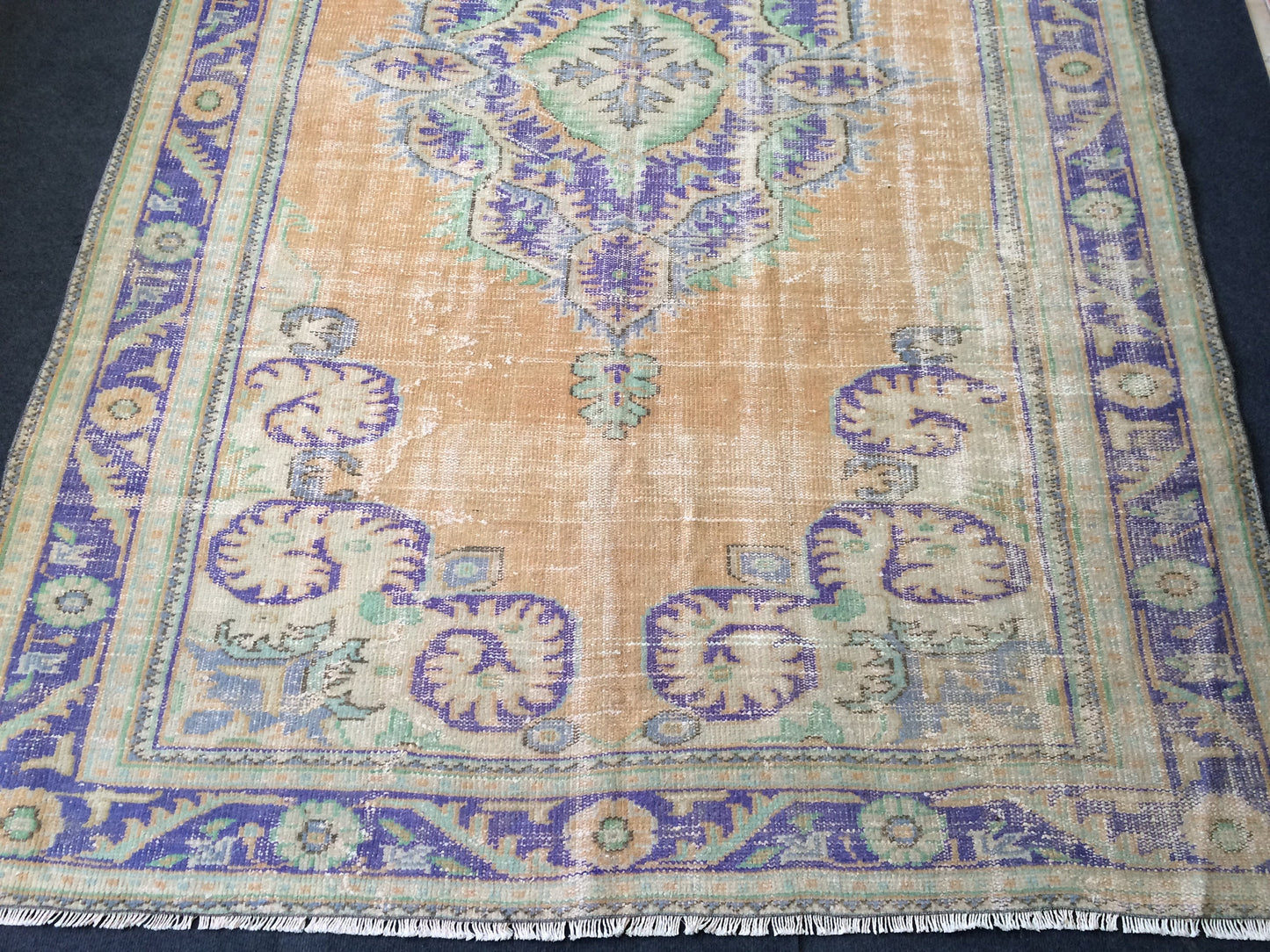 6.2 x 10 Large Area OUSHAK RUG TURKISH Oushak Rug Vintage Rug Vintage Runner Rug Wool 6 by 10 Rug Hand Made Rugs Vintage Turkish Rug