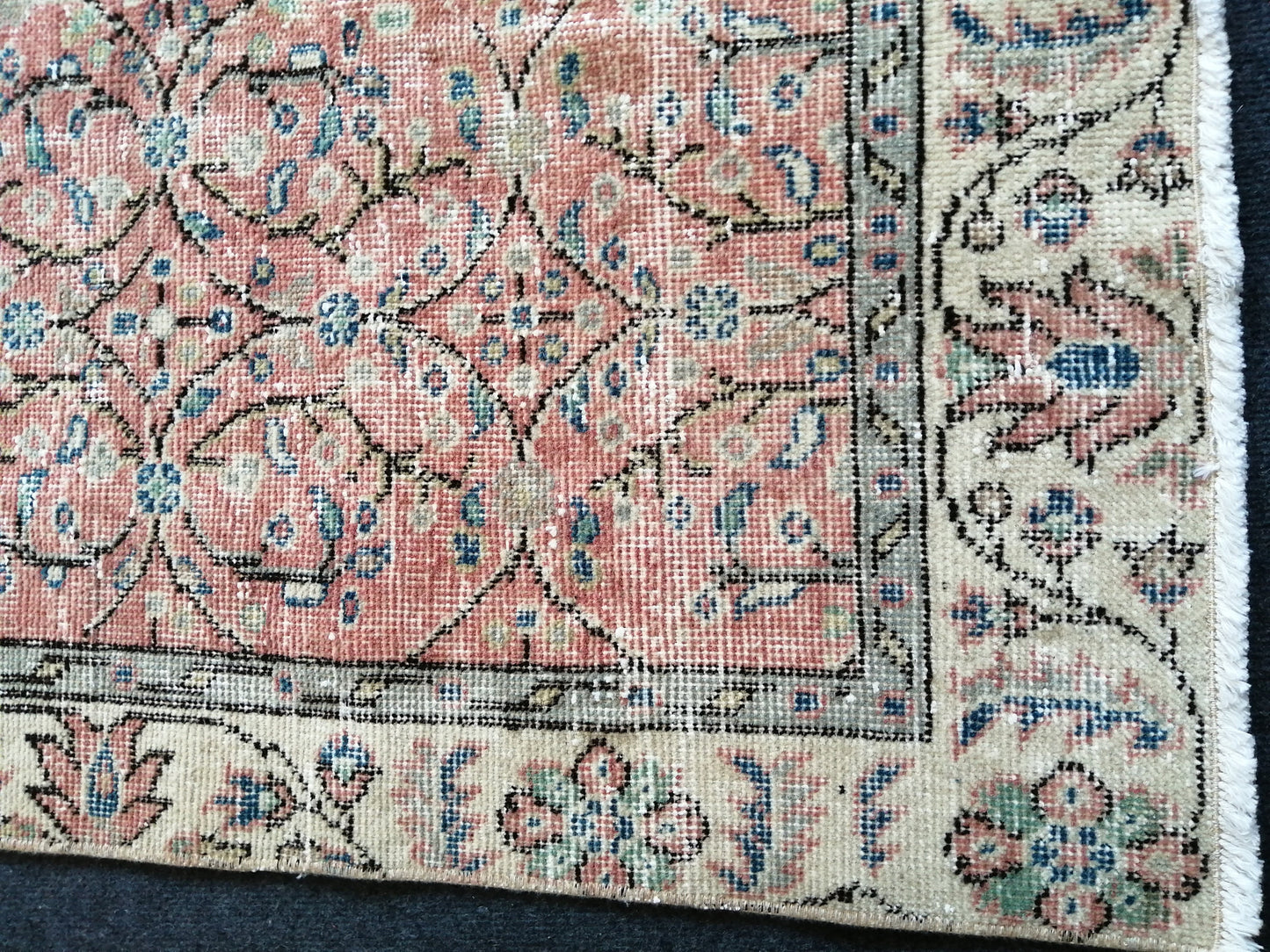 Hand Made Rug, Oushak Rug , Wool Rug Vintage Rug Floral Rug, Turkish Rug