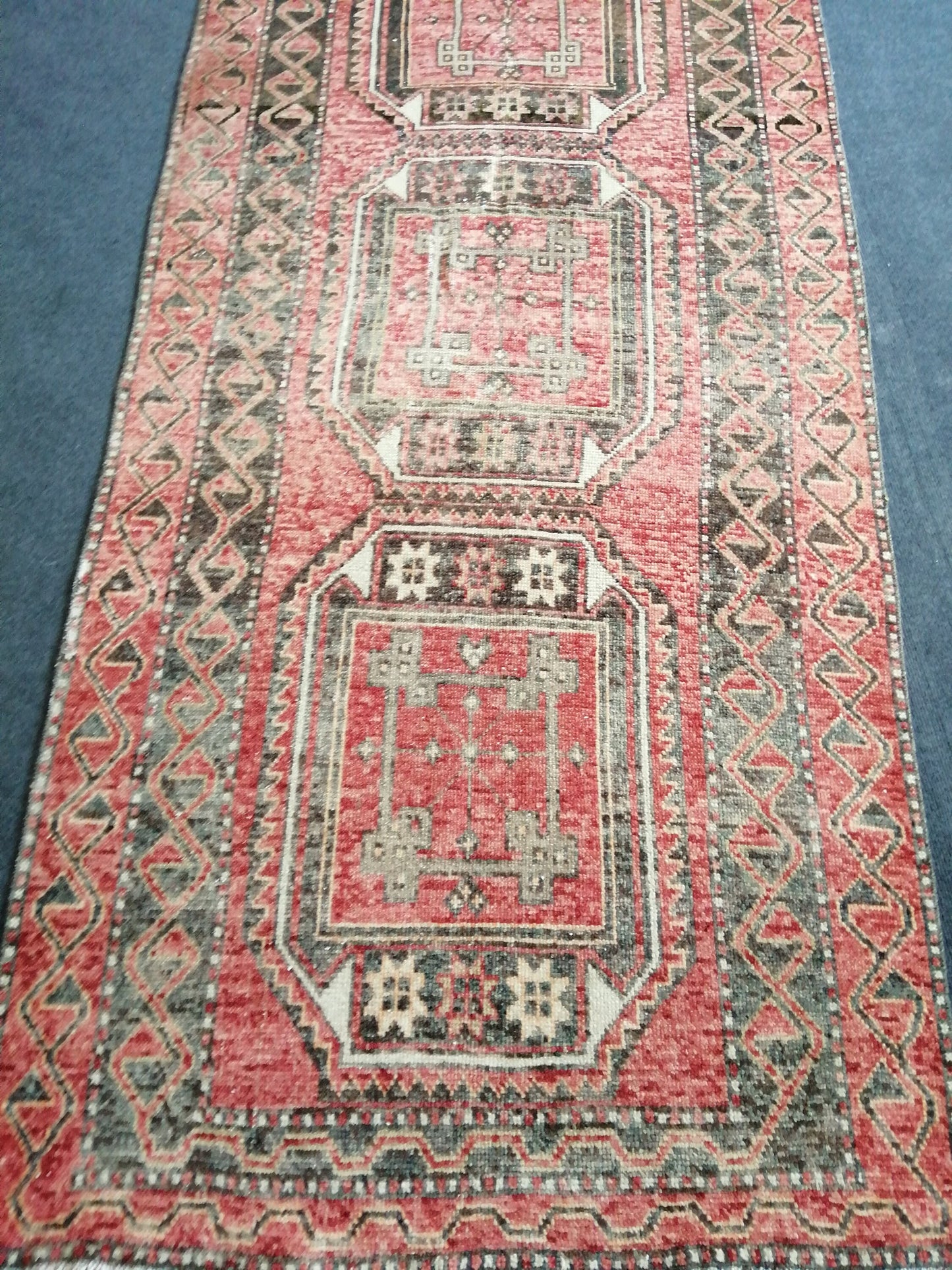 10 x 3 ft Long Runner Rug, Oushak Runner Rug, turkish Runner Rug, Rustic Oushak Rug, Wool Oushak Rug, Vintage Runner, TURKISH RUNNER Rug