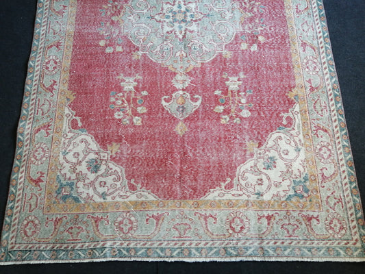 9.7 x 6.3 Vintage Rug TURKISH HAND MADE Rugs 10x6 Vintage Turkish Rug 6x10 Rug Large Turkish Oushak Rug, Vintage Oriental Rug Wholesale Rugs