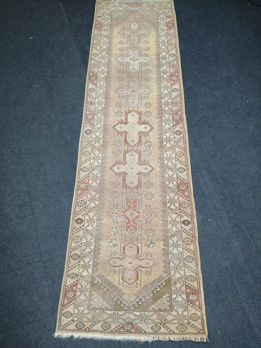3x10 Muted Oushak Runner Rug Turkish Runner Rug Vintage Runner Rug Hallway Runner Rug Kitchen Runner Rug Wool Runner 2.10 x 10 Rug