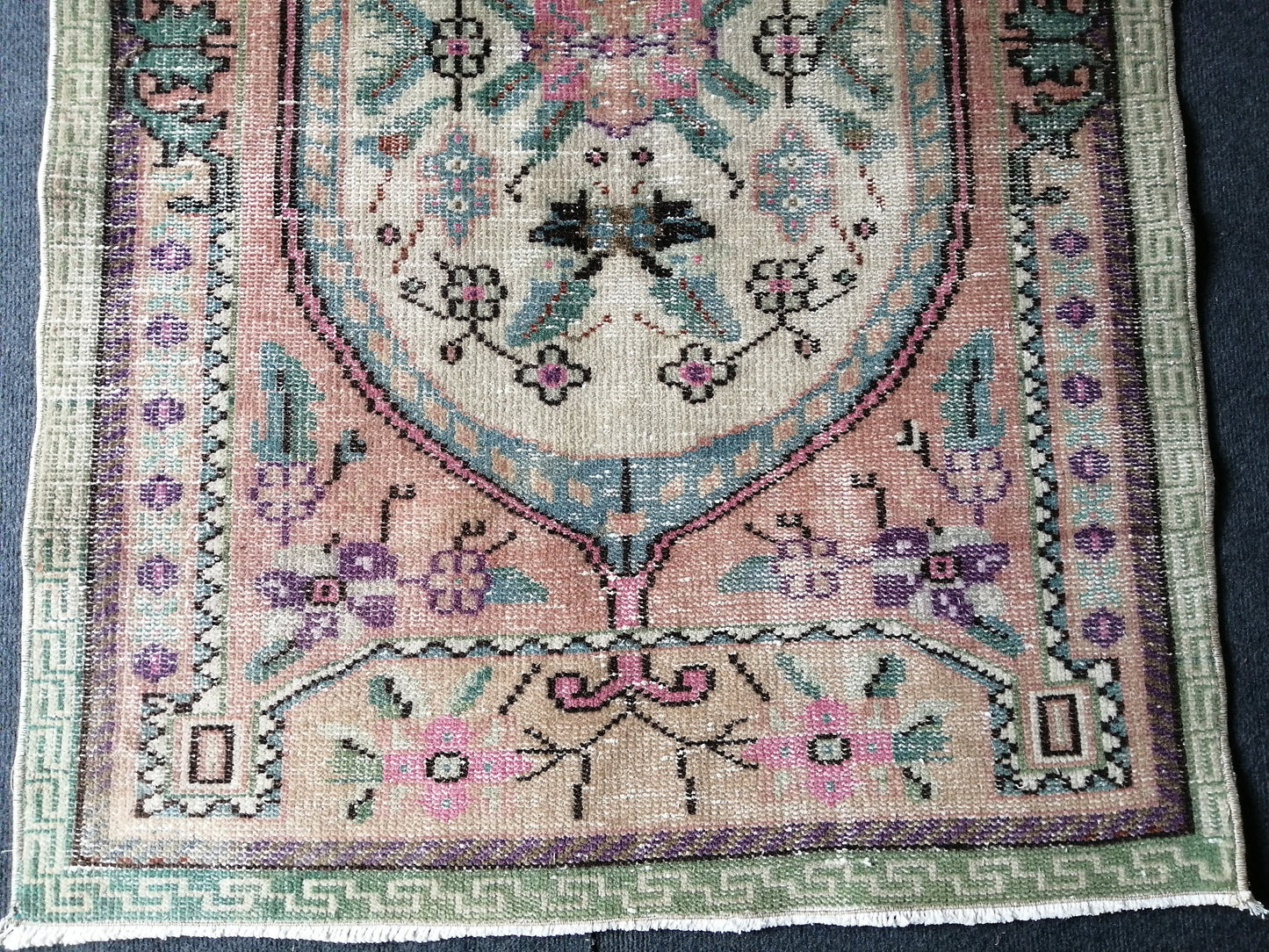 3 x 4.5 Vintage Rug, TURKISH HANDMADE Rug, Vintage Turkish Rug, Oushak Rug, Turkish Oushak Rug, Vintage Handknotted Rug, Wool Rug