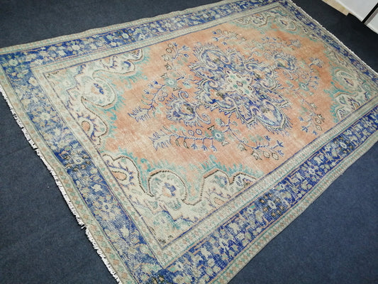 6.2 x 9.7 OUSHAK RUG TURKISH Oushak Rug Vintage Persian Rug Vintage Oriental Rug Wool Oushak Rug Hand Made Rugs Vintage Turkish Rug