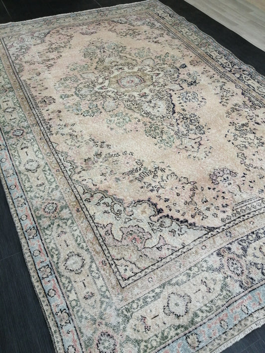 Large OUSHAK RUG 10.3 x 7 TURKISH Vintage Vintage Rug 7x10 HandMade Rug