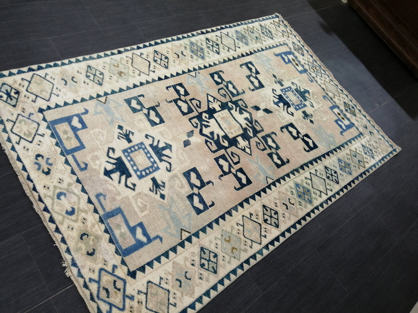 6.8 x 4.4 OUSHAK RUG Vintage Runner Rug Wool Oushak Rug Hand Made Rugs Vintage Turkish Rug