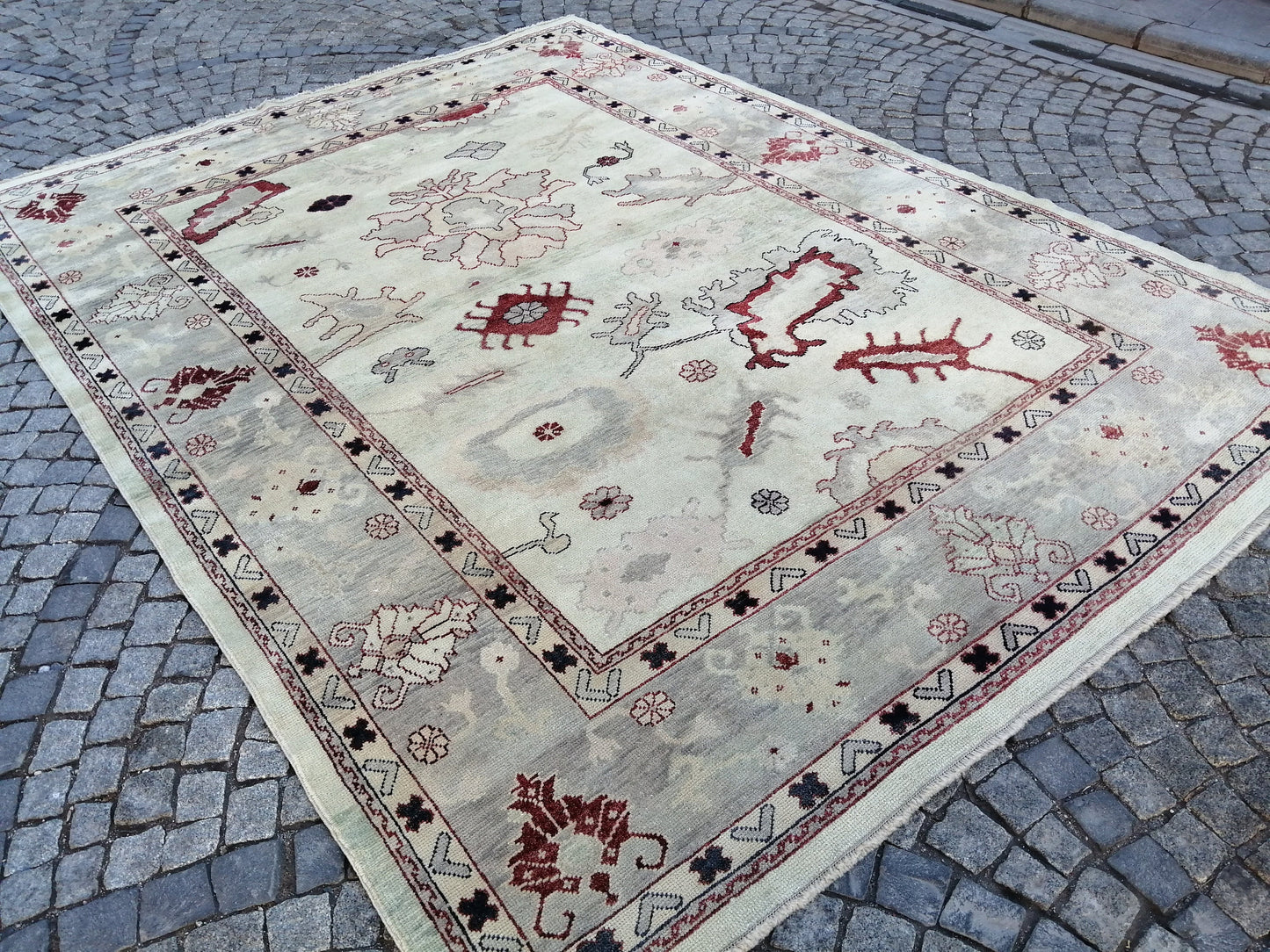 9x12 OUSHAK RUG, TURKISH Oushak Rug, Vintage Authentic Oushak Rug, Rug, Wool Oushak Rug Hand Made Rugs, Made In Turkey Oushak Rug