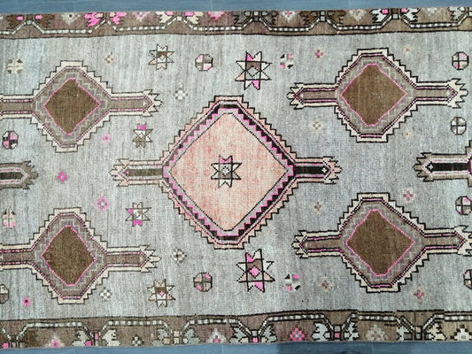 11.4 x 3.8 WOOL Oushak Runner Rug Turkish Runner Rug Vintage Runner Rug Hallway Runner Rug Kitchen Runner Rug Wool Runner Rug Wool Oushak
