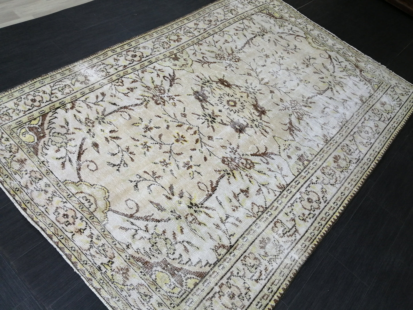 6x9 Muted Handmade Rug Oushak Rug, Rustic Rug Boho Rug, Muted Home Decor Rug Turkish Rug, Farmhouse Rug Persian Rug Hand Knotted Rug